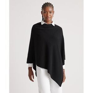 Quince Women Mongolian Cashmere Poncho Black OS